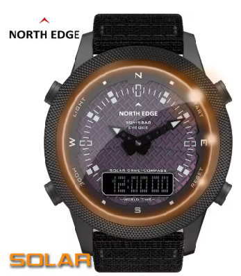 NORTH EDGE Men Solar Power Digital Watch Men's Outdoor Smart Watches